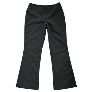 Y2K “Suzy Shier” Black and Red Pinstripe Mid Rise Flared Dress Pants